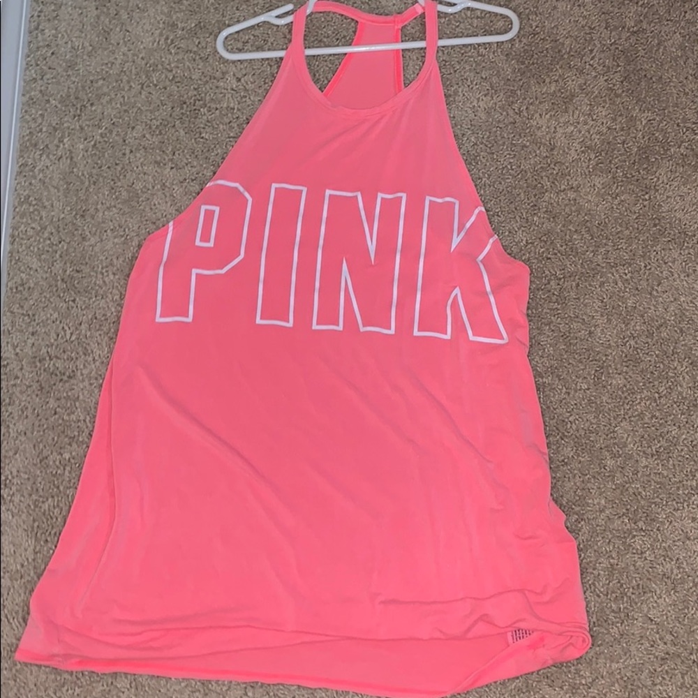 Neon pink Victoria’s Secret Pink gym shirt